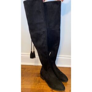 Marc Fisher Black Suede Over the Knee Boots 8M